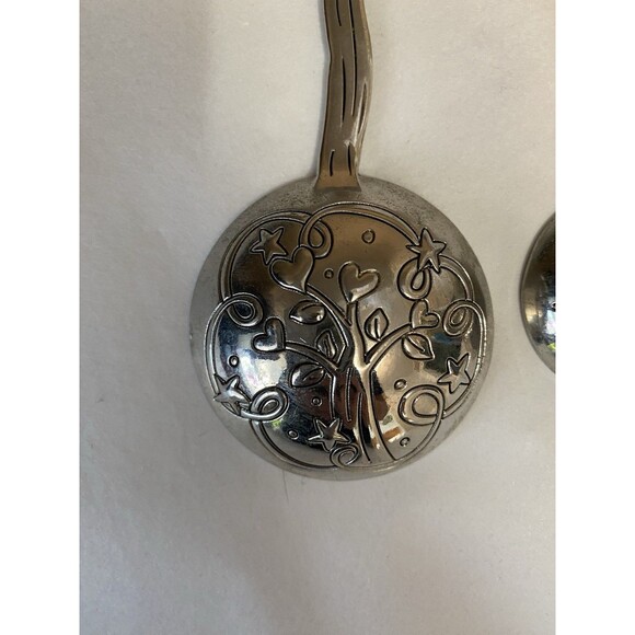 Owls Measuring Spoons Amber Silver Owls Branches Tree Hearts 4 Pc Set - Picture 8 of 13